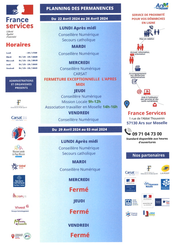 FRANCE SERVICES du 19 février au 1er mars  2024
