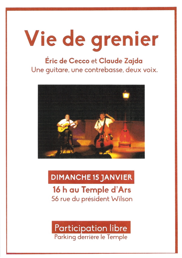 VIE DE GRENIER (anciennes chansons françaises) dimanche 15 janvier 2023
